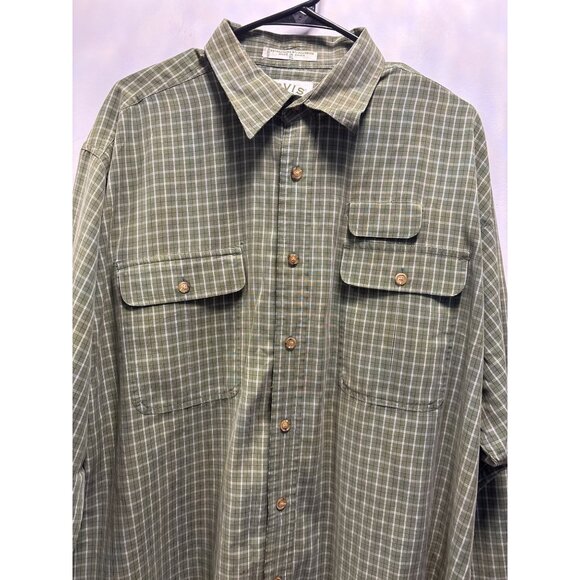 Orvis Mens Green Plaid Button-Down Shirt XL Polynosic/Polyester Made In China - Picture 2 of 9